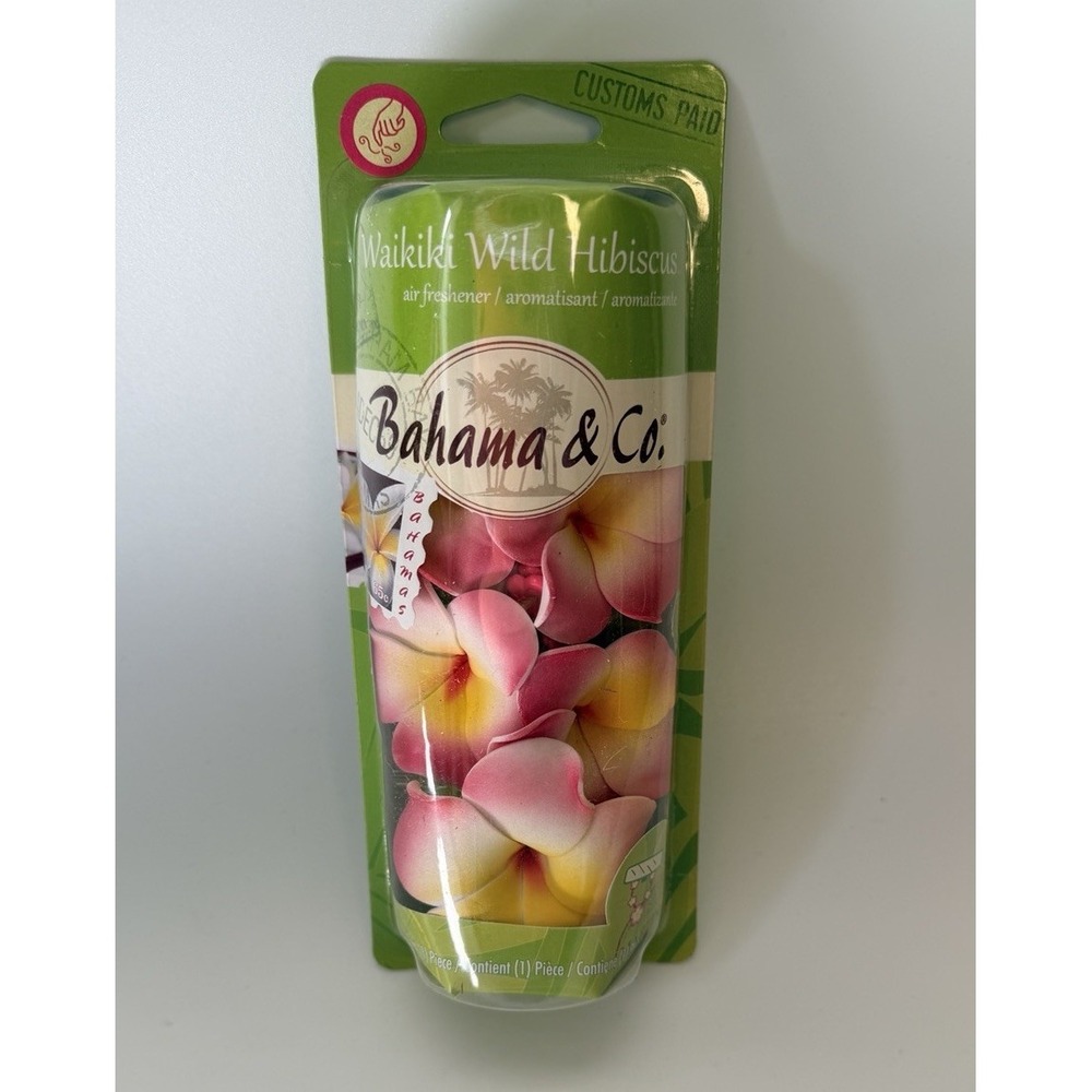 New Bahama & Co Scented Flower Necklace Car Odor Eliminating Air Freshener Pink